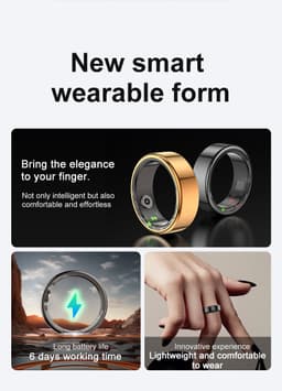 image-R02 Smart Ring - Heart Rate Blood Oxygen Sleep Monitor Waterproof
