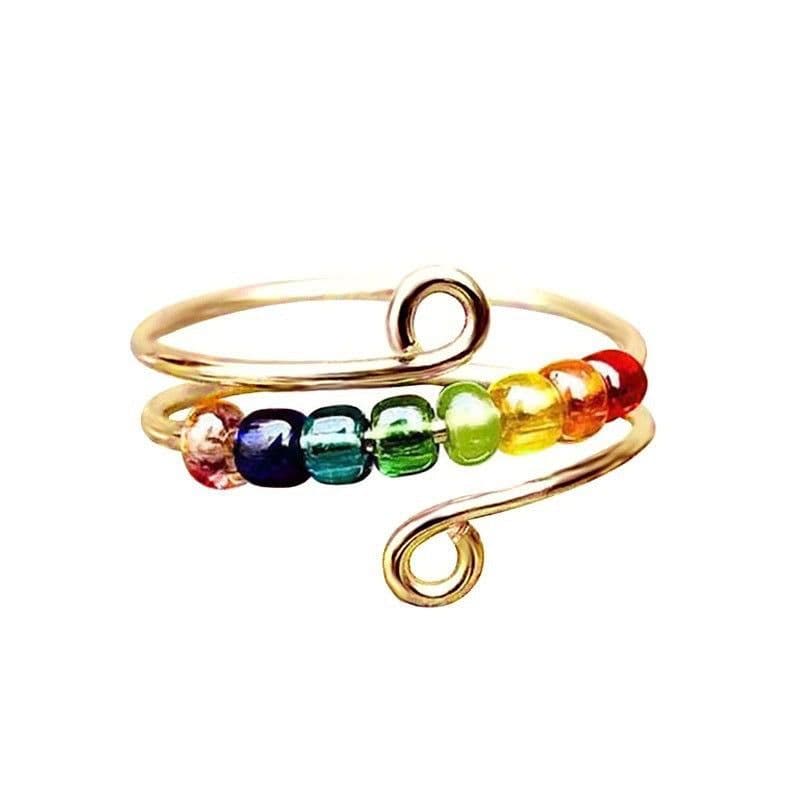 image-Titanium Steel Rotating Bead Ring Stress Relief Open Band