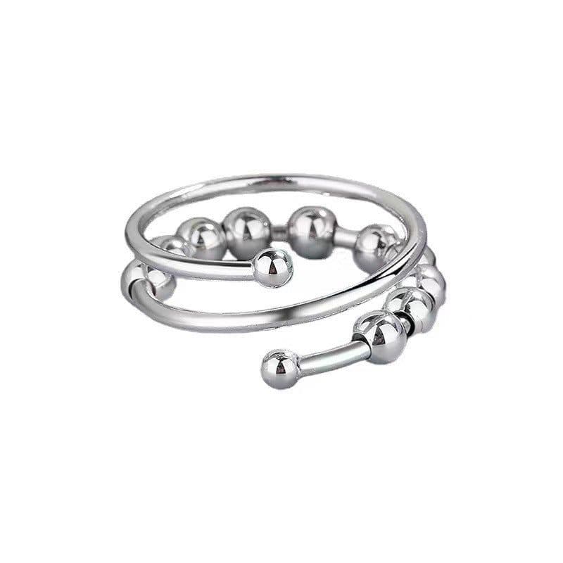 image-Titanium Steel Rotating Bead Ring Stress Relief Open Band