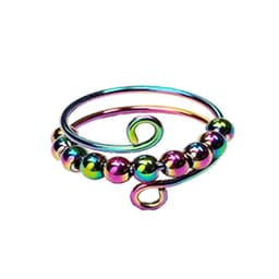 image-Titanium Steel Rotating Bead Ring Stress Relief Open Band