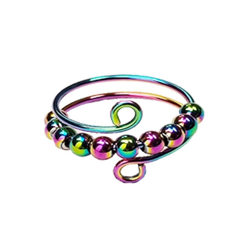 image-Titanium Steel Rotating Bead Ring Stress Relief Open Band