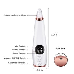 image-Xunqiu Electric Blackhead Remover Pore Cleaner 5 Tips 3 Speeds