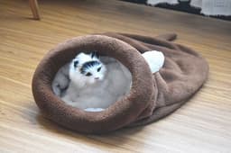 image-Pet Dog Cat Bed Cartoon Sleeping Bag Nest - Grey M 50x40cm