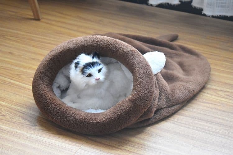 image-Pet Dog Cat Bed Cartoon Sleeping Bag Nest - Grey M 50x40cm