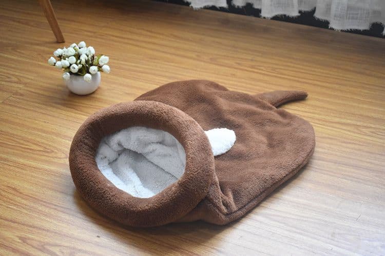 image-Pet Dog Cat Bed Cartoon Sleeping Bag Nest - Grey M 50x40cm