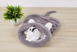 image-Pet Dog Cat Bed Cartoon Sleeping Bag Nest - Grey M 50x40cm