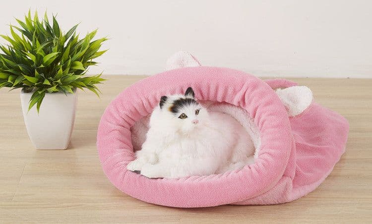 image-Pet Dog Cat Bed Cartoon Sleeping Bag Nest - Grey M 50x40cm