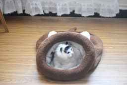 image-Pet Dog Cat Bed Cartoon Sleeping Bag Nest - Grey M 50x40cm