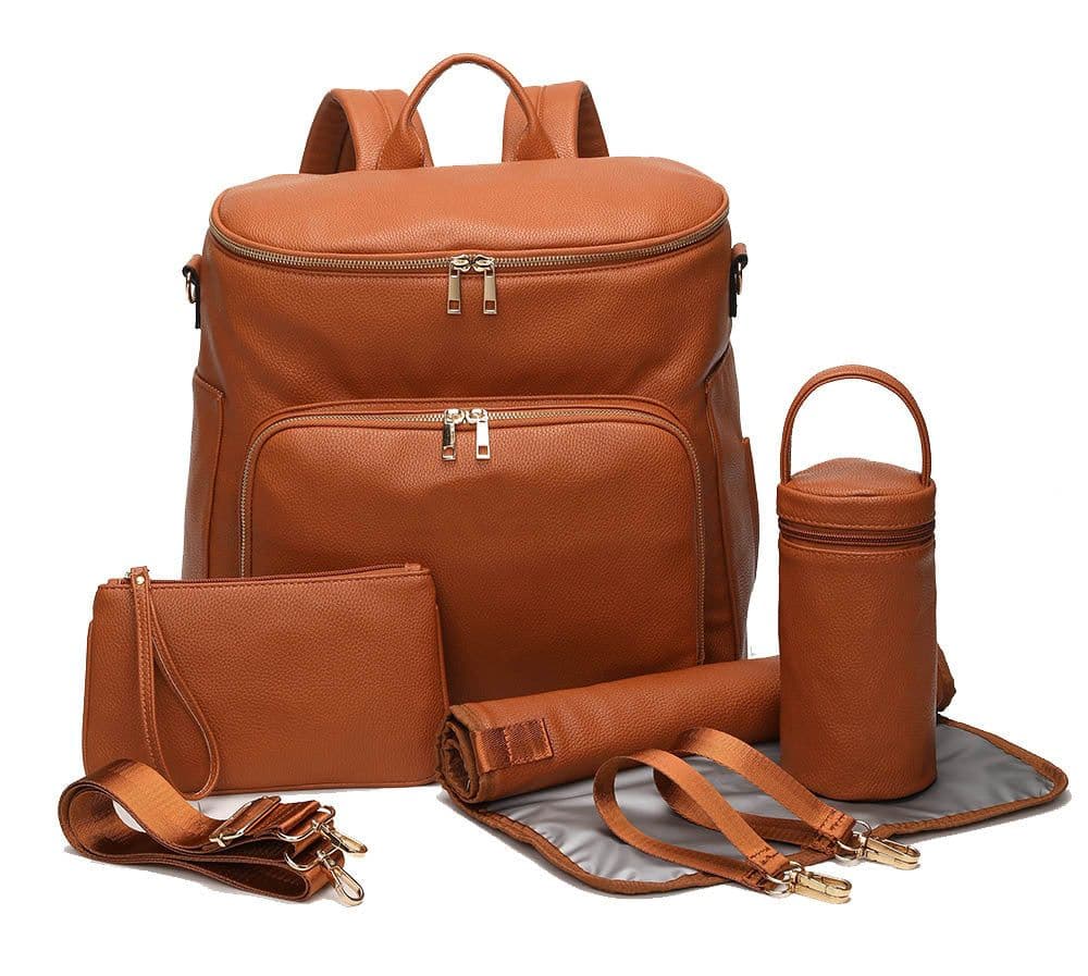 image-Mommy Diaper Bag Backpack - Large Capacity Convertible Shoulder Bag