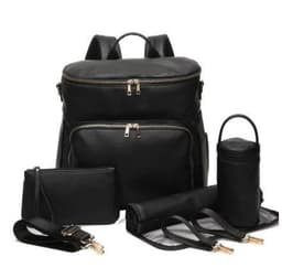 image-Mommy Diaper Bag Backpack - Large Capacity Convertible Shoulder Bag