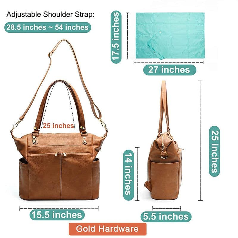 image-Foldable Multi-Functional Diaper Bag with Shoulder Strap