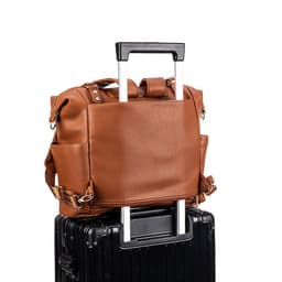image-Ladies PU Leather Convertible Backpack Handbag Multi-Function Bag