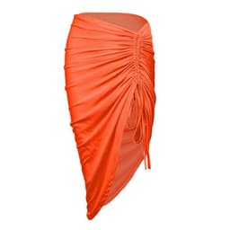 image-Women's Drawstring Irregular Hem Skirt Slim Fit Bodycon Dress