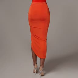 image-Women's Drawstring Irregular Hem Skirt Slim Fit Bodycon Dress