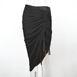 image-Women's Drawstring Irregular Hem Skirt Slim Fit Bodycon Dress