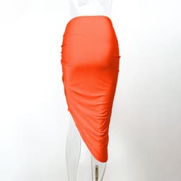 image-Women's Drawstring Irregular Hem Skirt Slim Fit Bodycon Dress