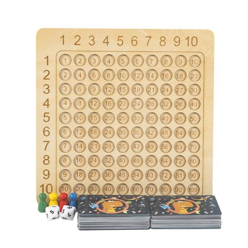image-lxzh Wooden Multiplication Table Puzzle Board Educational Toy Ages 4-6