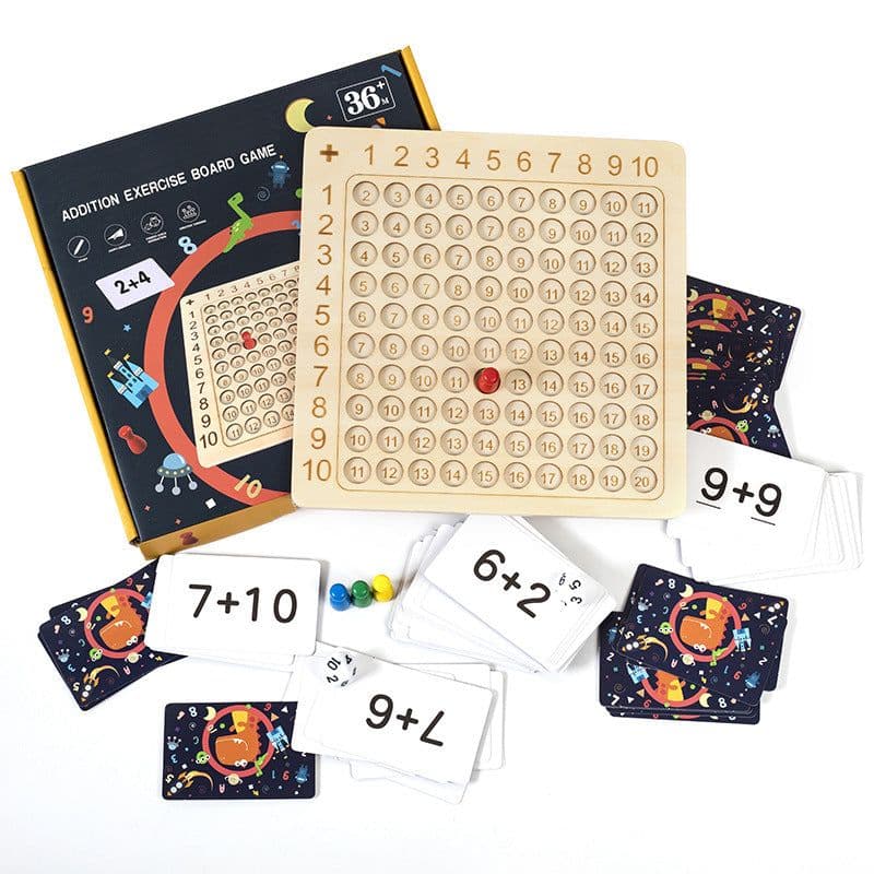 image-lxzh Wooden Multiplication Table Puzzle Board Educational Toy Ages 4-6