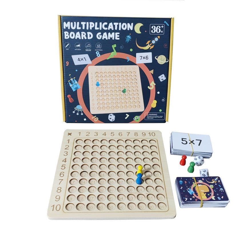 image-lxzh Wooden Multiplication Table Puzzle Board Educational Toy Ages 4-6