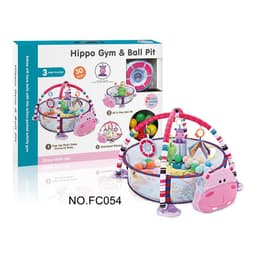 image-Baby Gym Play Mat with Ball Pool and Turtle Design