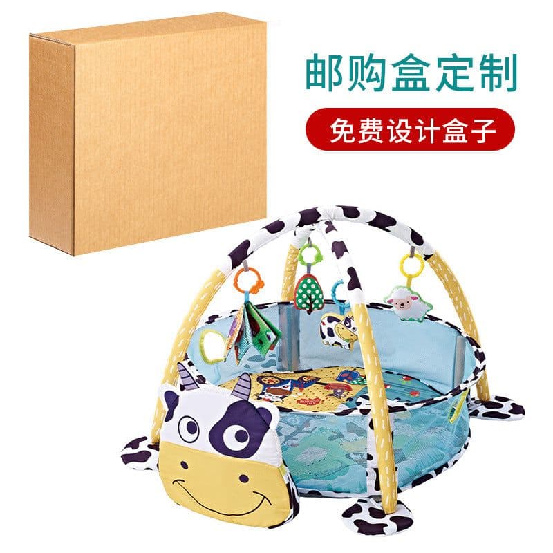 image-Baby Gym Play Mat with Ball Pool and Turtle Design