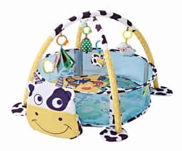 image-Baby Gym Play Mat with Ball Pool and Turtle Design