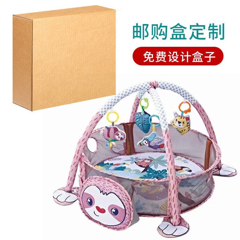 image-Baby Gym Play Mat with Ball Pool and Turtle Design
