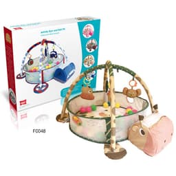 image-Baby Gym Play Mat with Ball Pool and Turtle Design