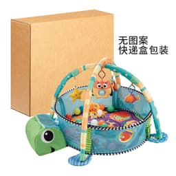 image-Baby Gym Play Mat with Ball Pool and Turtle Design