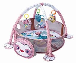 image-Baby Gym Play Mat with Ball Pool and Turtle Design