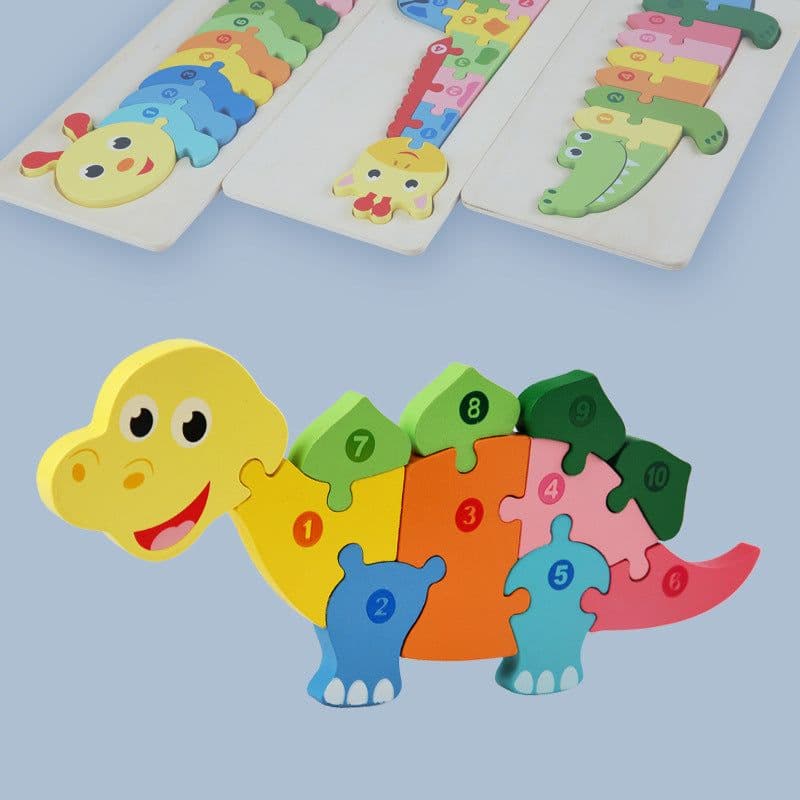 image-Wooden 3D Puzzle Toy Educational Building Blocks for Children