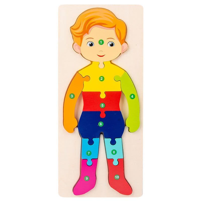 image-Wooden 3D Puzzle Toy Educational Building Blocks for Children