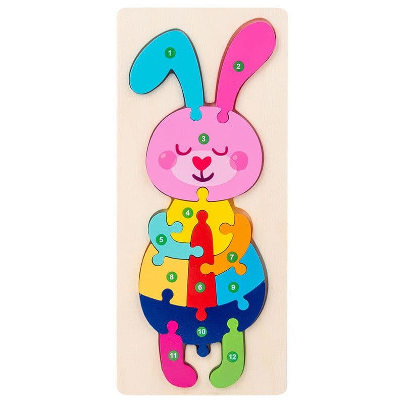 image-Wooden 3D Puzzle Toy Educational Building Blocks for Children