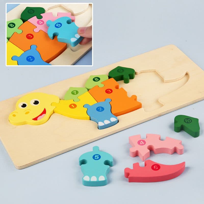 image-Wooden 3D Puzzle Toy Educational Building Blocks for Children
