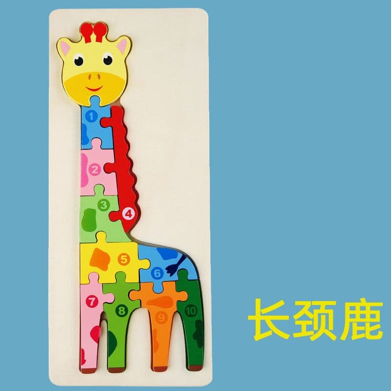 image-Wooden 3D Puzzle Toy Educational Building Blocks for Children