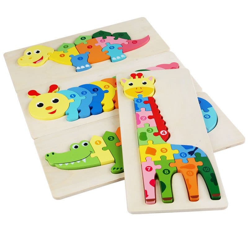 image-Wooden 3D Puzzle Toy Educational Building Blocks for Children