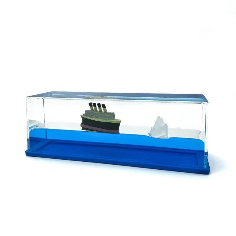 image-Acrylic Floating Ship Desktop Decoration Yacht Model