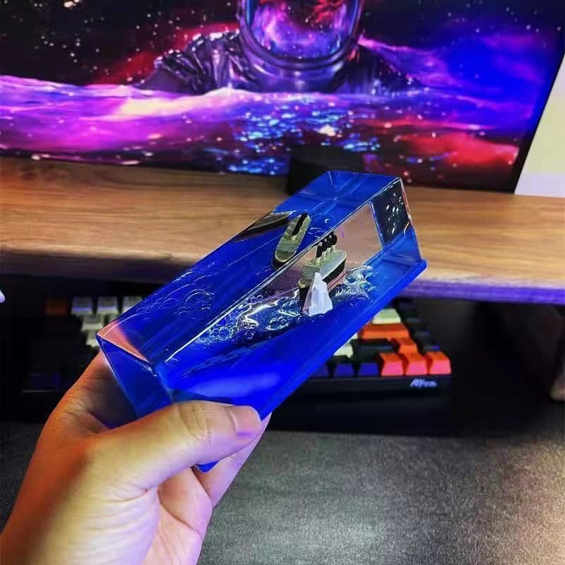 image-Acrylic Floating Ship Desktop Decoration Yacht Model