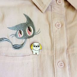 image-Pet Dog Hat Badge Alloy Brooch Animal Jewelry Pin