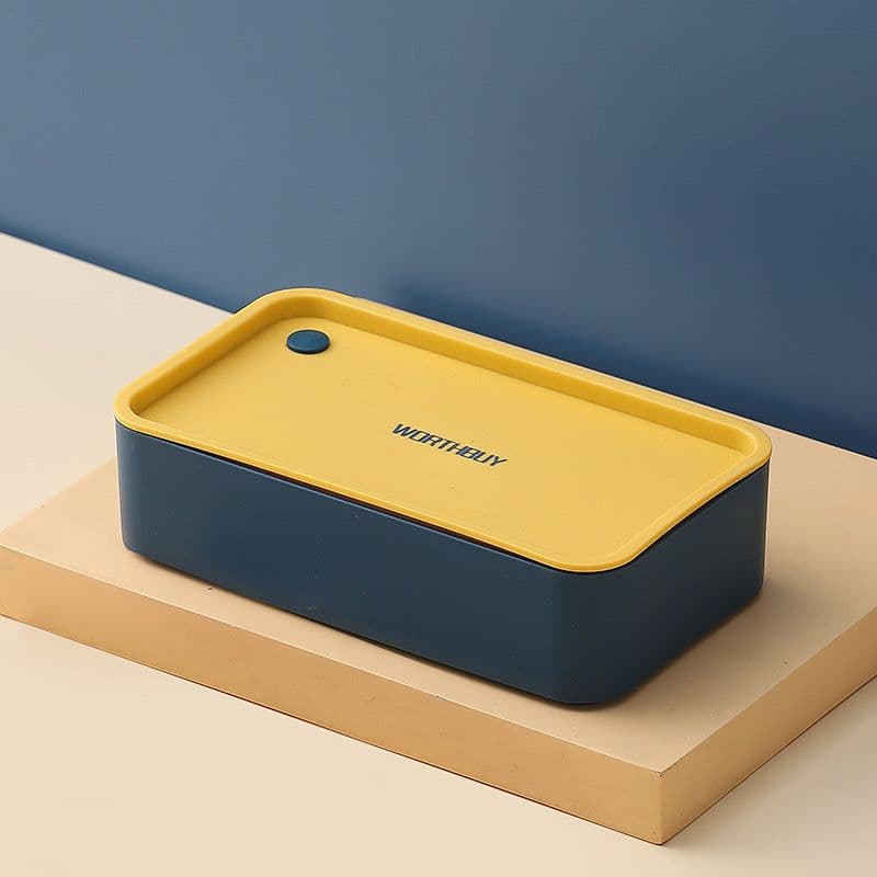 image-Portable Lunch Box with Utensils - Microwave Safe Food Container