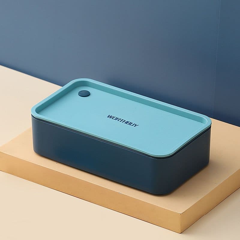 image-Portable Lunch Box with Utensils - Microwave Safe Food Container