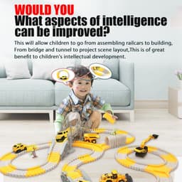 image-Tong Li DIY Electric Track Car Engineering Train Educational Toy Ages 4-6