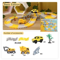 image-Tong Li DIY Electric Track Car Engineering Train Educational Toy Ages 4-6