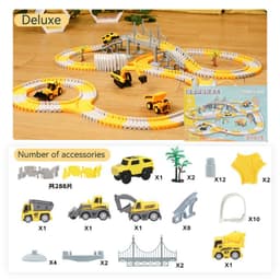image-Tong Li DIY Electric Track Car Engineering Train Educational Toy Ages 4-6