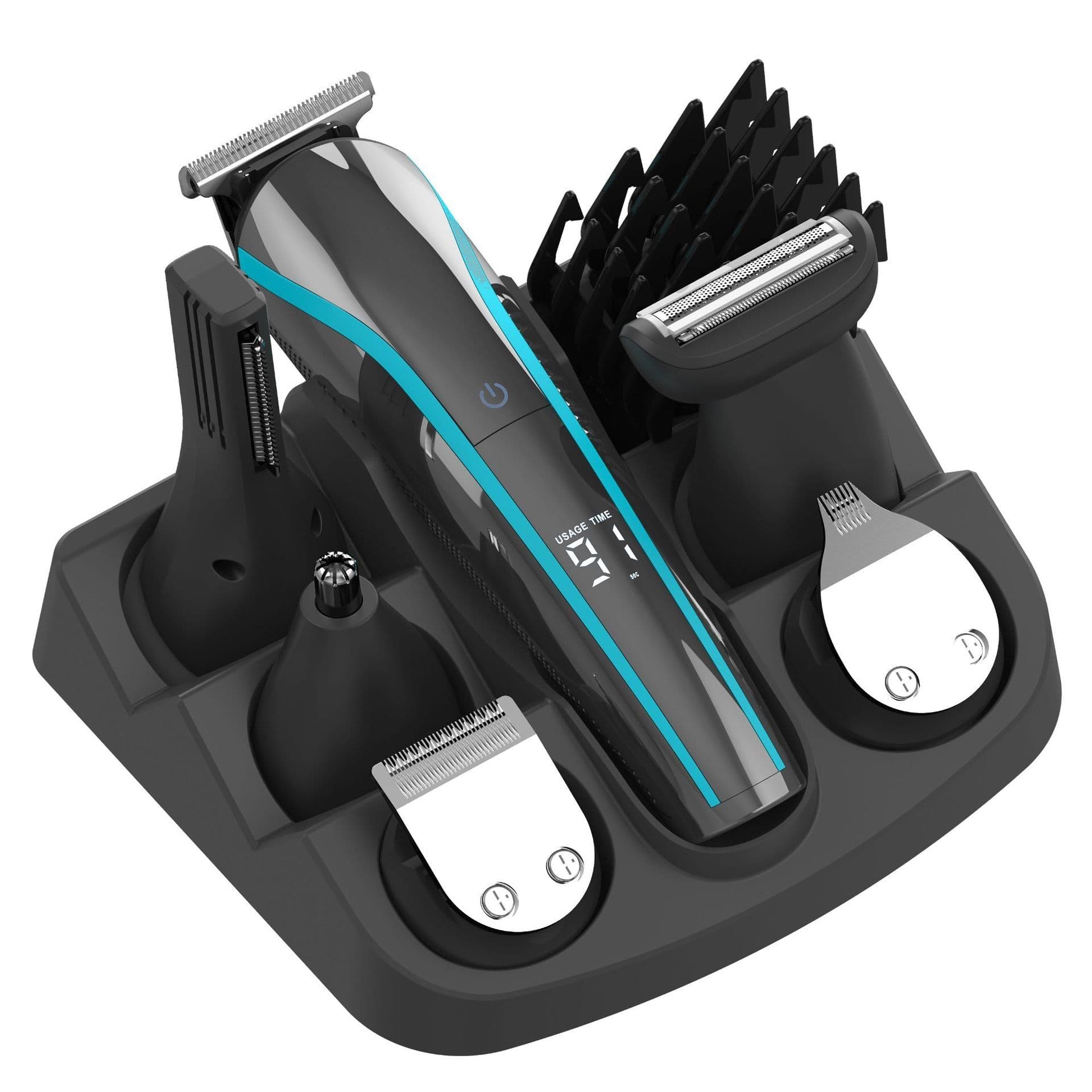 image-Men's 5-in-1 Multi-Function Hair Clipper Set Digital Display