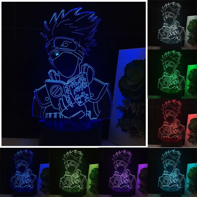 image-Naruto Kakashi 3D LED Night Light Touch Desk Lamp for Bedroom