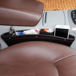 image-Car Seat Gap Storage Box Organizer - Leather (Set of 2)
