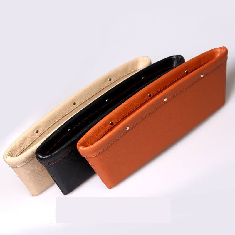image-Car Seat Gap Storage Box Organizer - Leather (Set of 2)