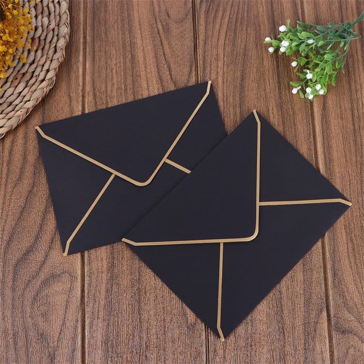 image-50pcs European Embossed Business Envelopes A7 185x135mm Kraft Paper