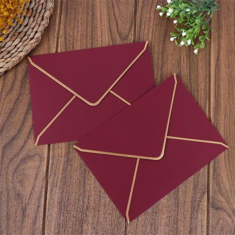 image-50pcs European Embossed Business Envelopes A7 185x135mm Kraft Paper